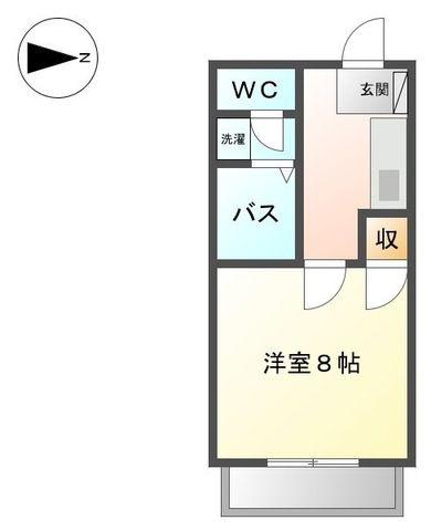 スターY&K(1K/1階)の間取り写真