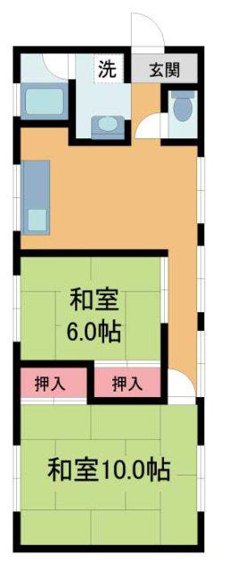 米田マンション II(2LDK/3階)の間取り写真