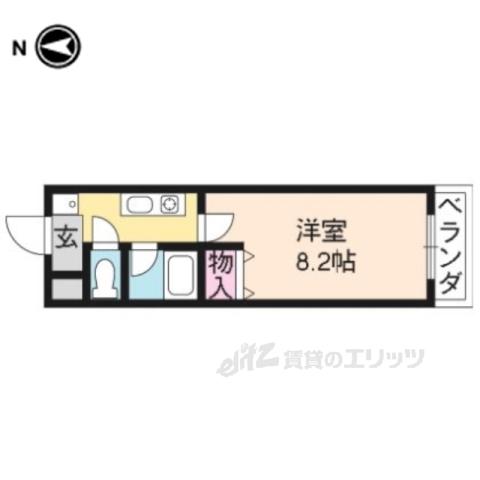 グランディールSETA(1K/1階)の間取り写真