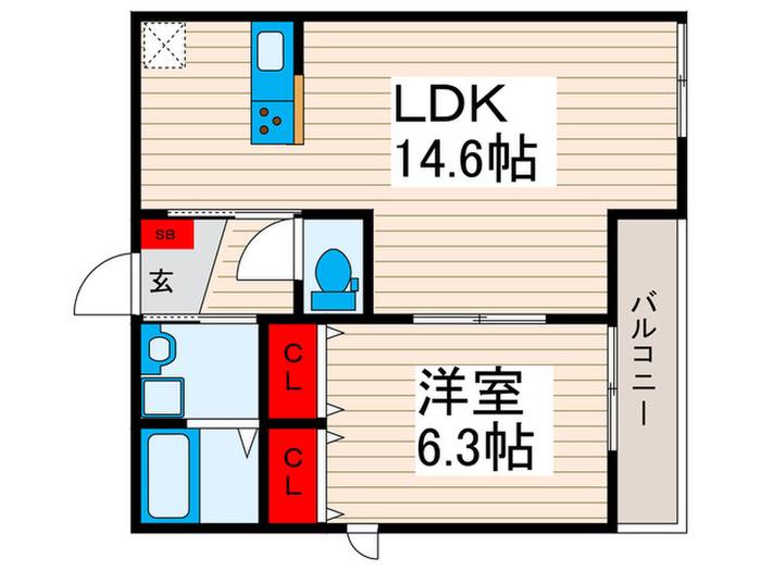 高砂8丁目計画(1LDK/3階)の間取り写真