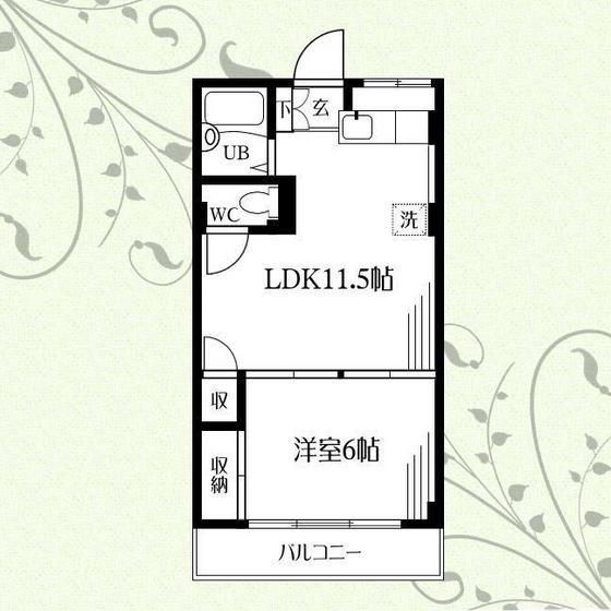クラウディII(1LDK/1階)の間取り写真