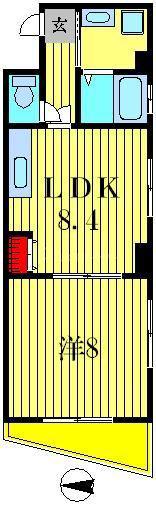 アベニール高砂(1LDK/2階)の間取り写真
