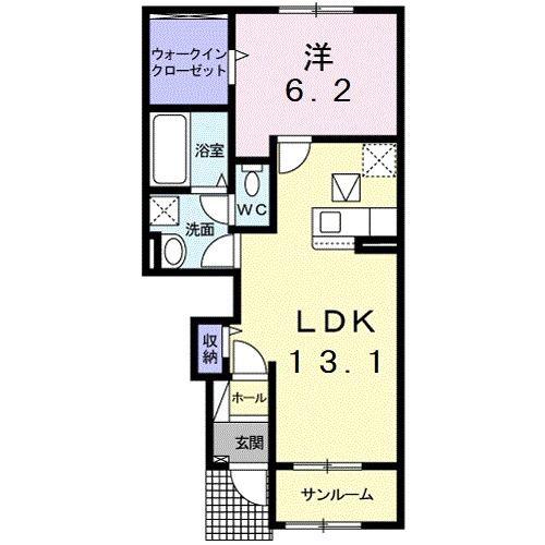 シエーネ(1LDK/1階)の間取り写真