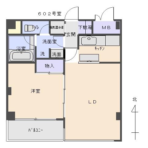 TBC麻布(1LDK/8階)の間取り写真