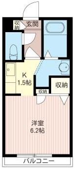 エスルミエール(1K/2階)の間取り写真
