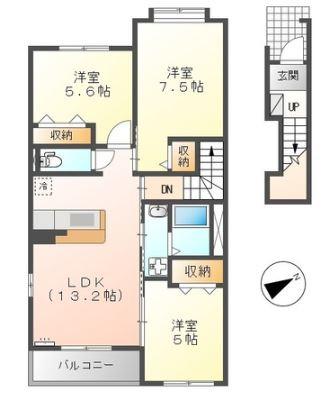 シェレーノ(3LDK/2階)の間取り写真