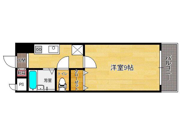 ロイヤル日赤通 80(1K/14階)の間取り写真