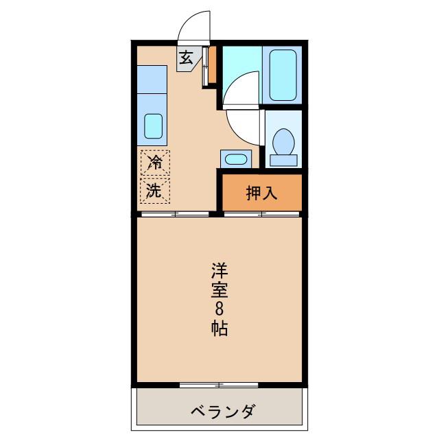 サンライズ(1K/2階)の間取り写真