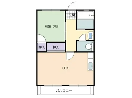 サンコーポビル(1LDK/4階)の間取り写真