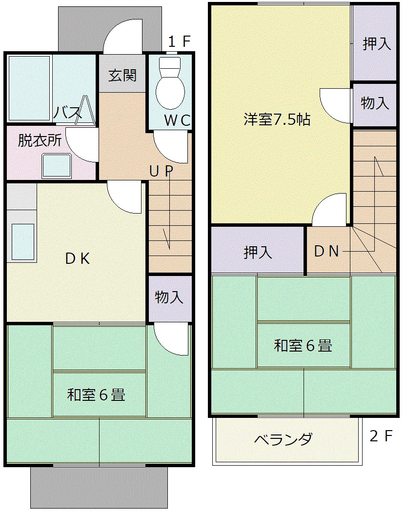 グリーンライン(3DK/1階)の間取り写真