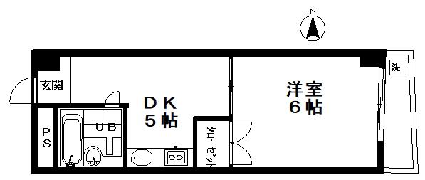 シティハイツ(1DK/1階)の間取り写真