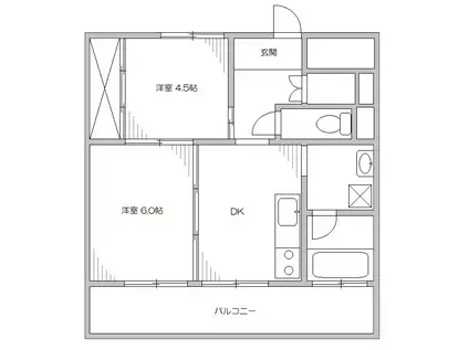 中里ロイマンション(2DK/3階)の間取り写真