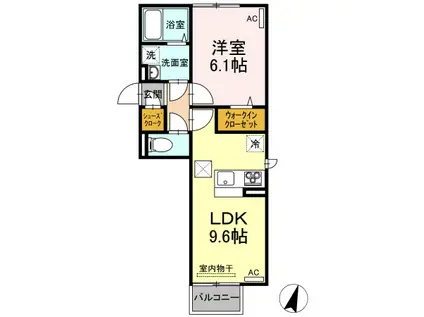 セラヴィ 201(1LDK/2階)の間取り写真