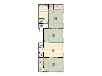 恒松アパート(4K/2階)の間取り写真