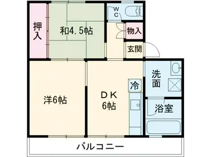 ユートピア長洲I(2DK/4階)の間取り写真
