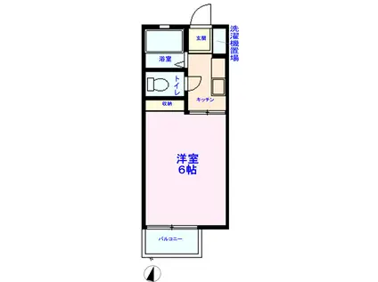 ハイツHINATA(1K/1階)の間取り写真