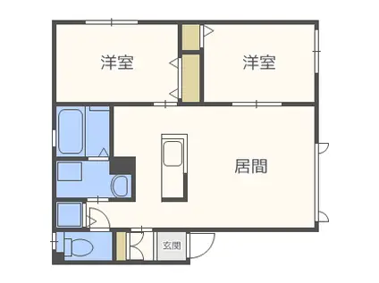 フェリシダージ セイス(2LDK/1階)の間取り写真