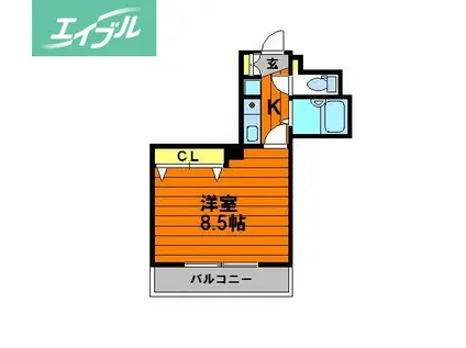 プティハイム本町(1K/5階)の間取り写真