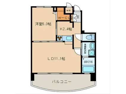 サンシャイン プリンセス 北九州(2K/2階)の間取り写真