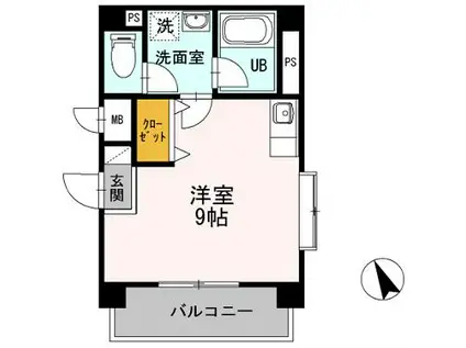 アモーレ新栄(ワンルーム/5階)の間取り写真