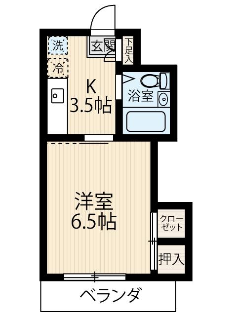 プレアール己斐(1K/2階)の間取り写真