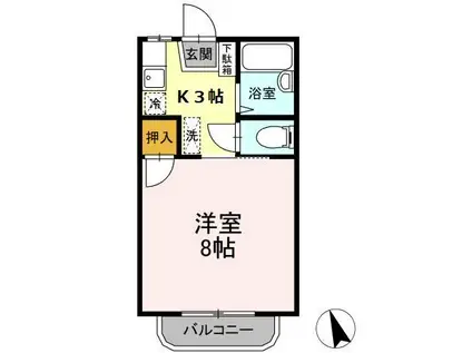 コーポあいA棟(1K/2階)の間取り写真