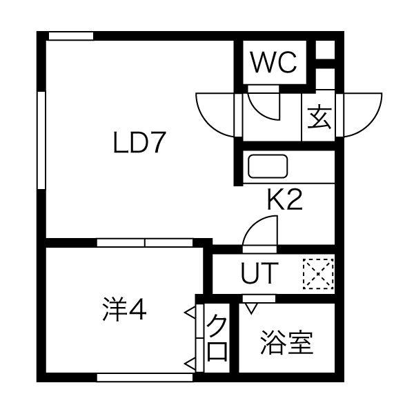 ロワシャルマン(1LDK/2階)の間取り写真