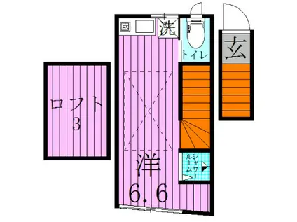 サークルハウス竹ノ塚壱番館(ワンルーム/2階)の間取り写真