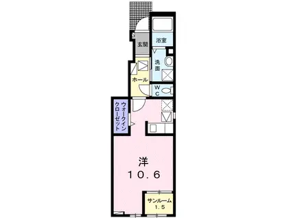 レジェンド・オーク(ワンルーム/1階)の間取り写真