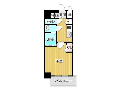ゼオン大阪イースト(1K/10階)の間取り写真