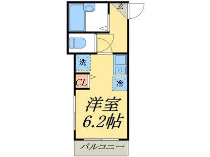 メルディアお花茶屋(ワンルーム/2階)の間取り写真