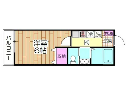 スターライト西新井(1K/3階)の間取り写真