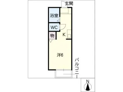 プチシャトー植田(ワンルーム/2階)の間取り写真