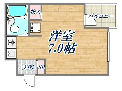 ダイドーシティー芦屋Ⅱ(ワンルーム/3階)の間取り写真