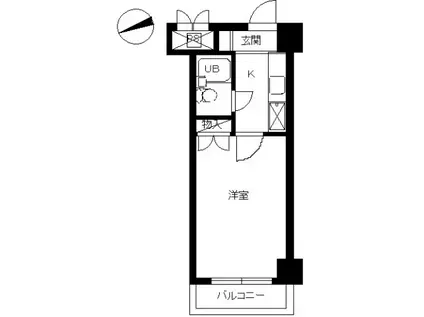 スカイコート八王子(ワンルーム/3階)の間取り写真