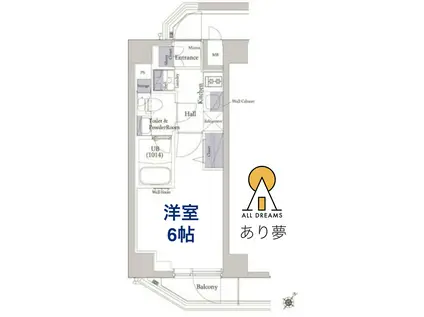 HYS 横浜サウスウエスト(1K/10階)の間取り写真