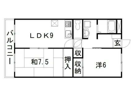 ハーモニー和合II(2LDK/3階)の間取り写真