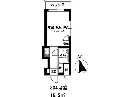 ウインベルソロ蒲田(ワンルーム/3階)の間取り写真