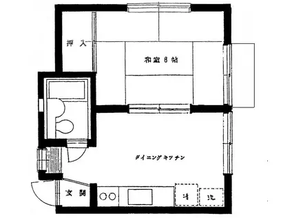 シュロス桜新町(1DK/1階)の間取り写真