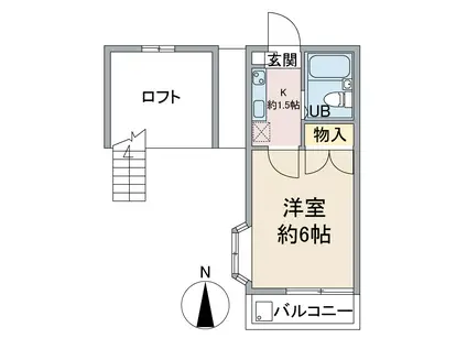 ユーズ・アークI・II(1K/2階)の間取り写真