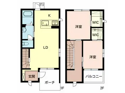 ドミール広野(2LDK/1階)の間取り写真