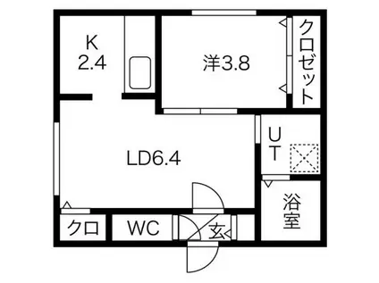 クオリライフKIKUSUI(1LDK/1階)の間取り写真