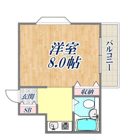 第一モギハイツ(1K/3階)の間取り写真