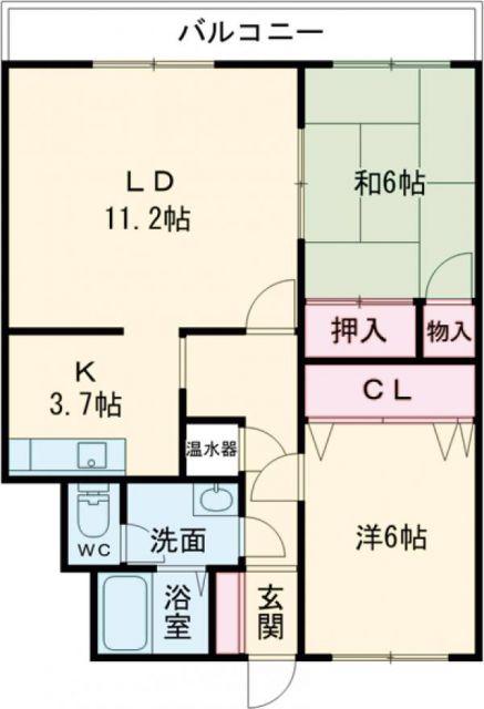 MSねむの木(2LDK/4階)の間取り写真