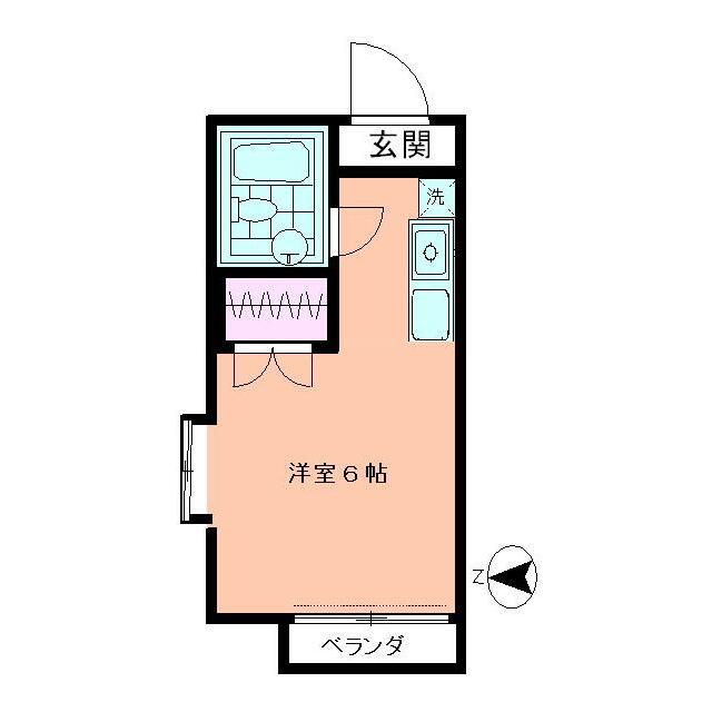 ドエルムラサキ(1K/2階)の間取り写真