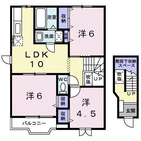 ブリッサ日高I(3LDK/2階)の間取り写真