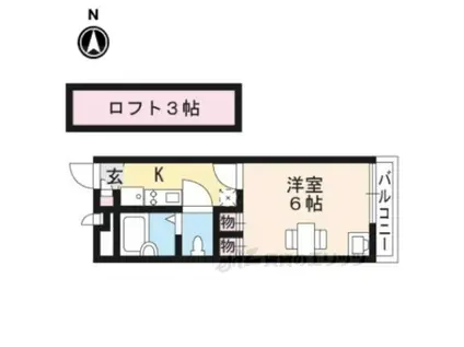 フォルトゥーナ(1K/1階)の間取り写真