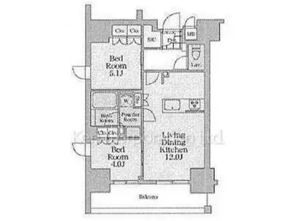 ルフォンプログレ秋葉原マークス(2LDK/5階)の間取り写真