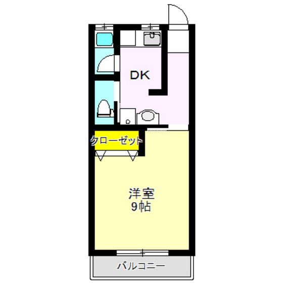 ヴィラ花みずきI(1DK/2階)の間取り写真