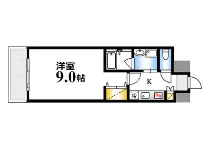 カルポカステーロ新白島(1K/8階)の間取り写真